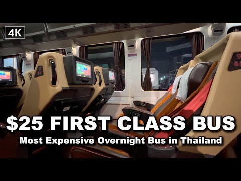 【?? 4K】Most Expensive First Class Overnight Bus in Thailand 2022 | Bangkok to Chiang Mai