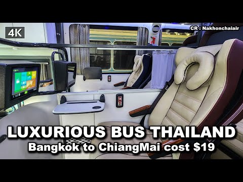 【?? 4K】Most Luxurious Overnight Bus in Thailand – Bangkok to ChiangMai cost $19