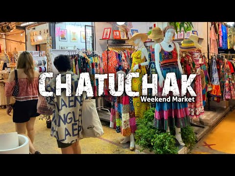 Night Walk in Chatuchak Weekend Market, Bangkok | Virtual Thailand 4K