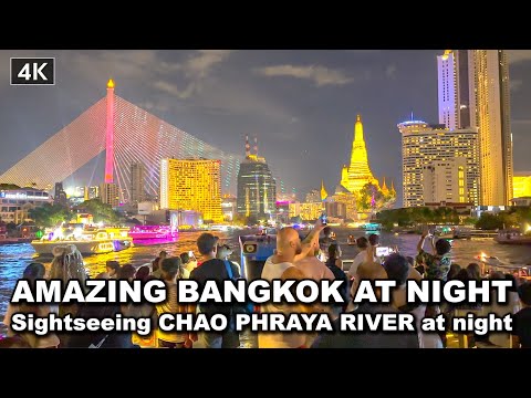 【???????? 4K】Amazing Bangkok View at night – Vijit Chao Phraya lights show 2022